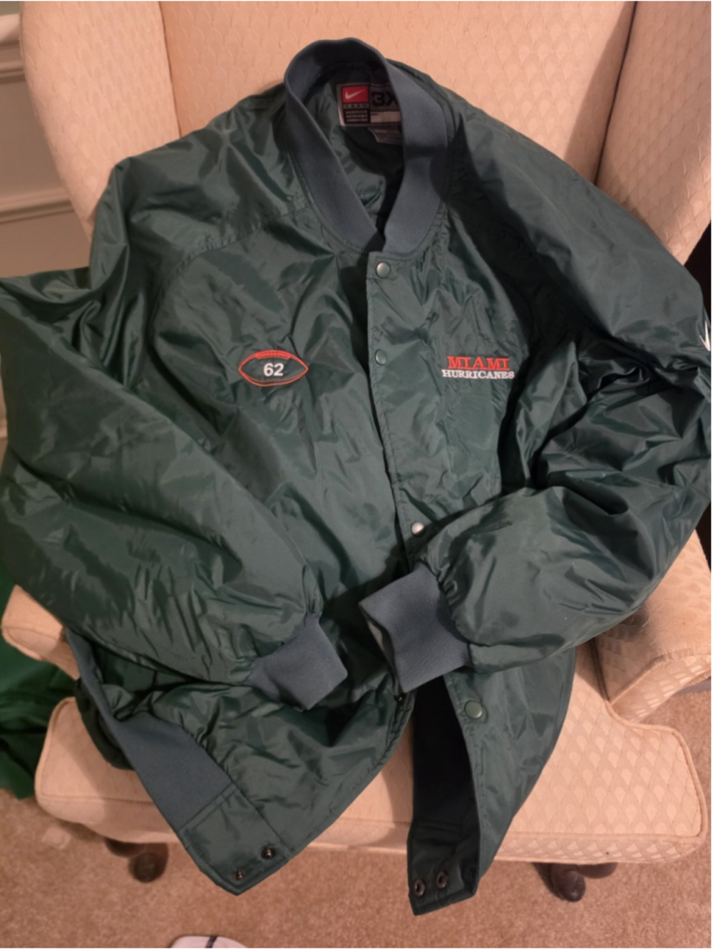 Nike Mami HURRICANES GREEN Football Jacket